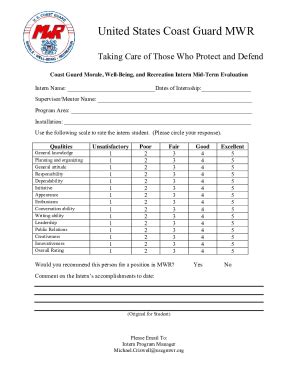 Fillable Online United States Coast Guard Mwr Fax Email Print Pdffiller