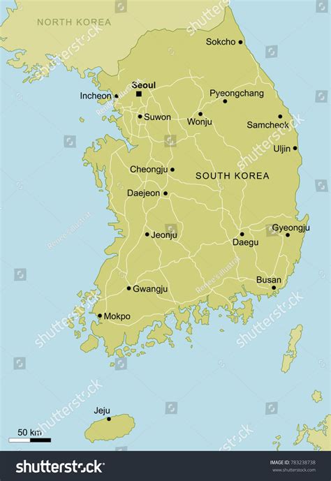 Map Of South Korea Cities Printable