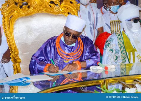 Oba of Benin Gets Documents on Repatriated Artefacts. Editorial Photo ...