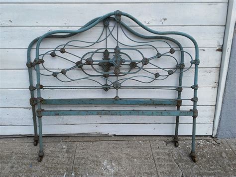 Blue Antique Cast Iron Bed Frame Reserved By Dreaminparis On Etsy