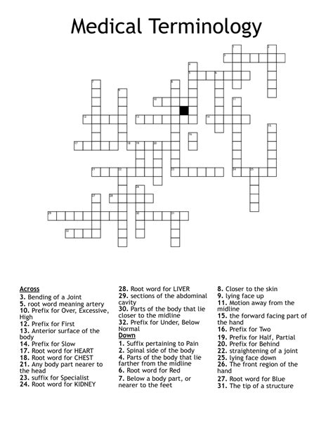 Medical Terminology Word Search WordMint