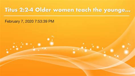 Titus 2 2 4 Older Women Teach The Younger Women Youtube