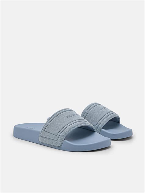 Slate Blue Billie Slide Sandals Pedro Ca