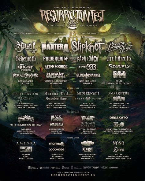 Resurrection Fest 2023 distribución por días Dirty Rock Magazine