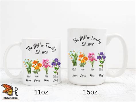 Personalized Birth Flower Mug Garden Birth Month Flower T Mothers