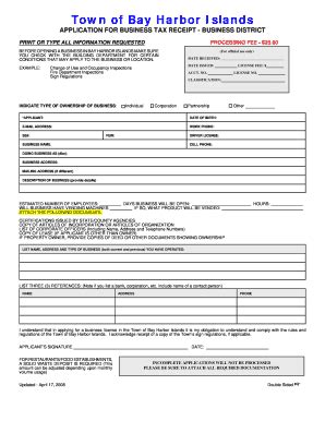 Fillable Online A E Akamai Application For Business Tax Receipt