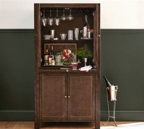 Augusta Cane Bar Cabinet 38 Pottery Barn