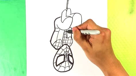 Easy How To Draw Spider Man Hanging Youtube