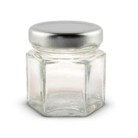 1 5 Oz Hexagon Mini Glass Jars With Silver Lids And Labels Pack Of 24 Ebay Homemade Candle