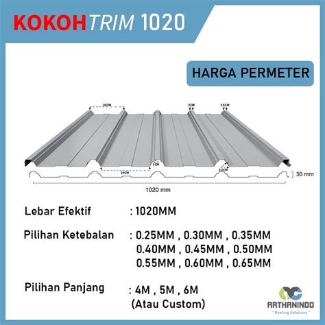 Jual Atap Kokohtrim Spandek Bahan Bluescope And Zinium Shopee Indonesia