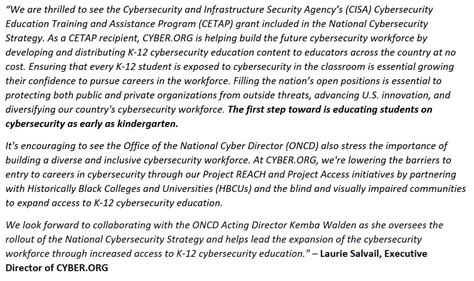 today  office   national cyber director released  national