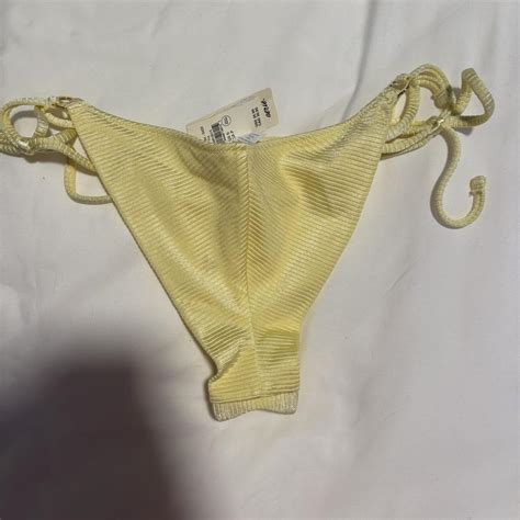 New With Tags Arie Yellow Corduroy Bikini Bottoms Depop
