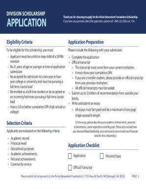 Fillable Online Scholarship Form Online Form Application