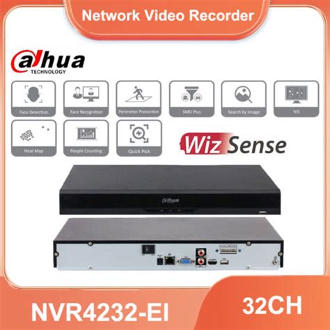 Dahua AI 4K NVR4232 EI 32CH 2SATA WizSense 16MP NVR Face Detection