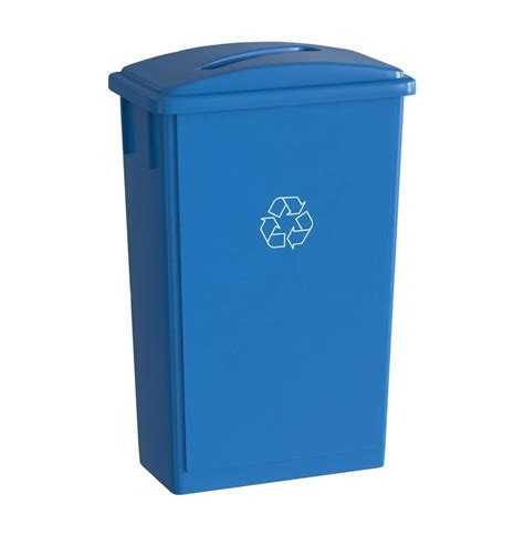 Gallon Blue Recycle Slim Jim Trash Can With Paper Slot Walmart