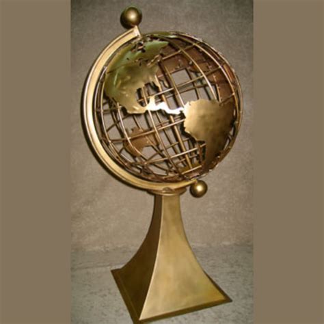 Bronze World Globe Naturalist Bronze Sculptor Roger Loyson Home