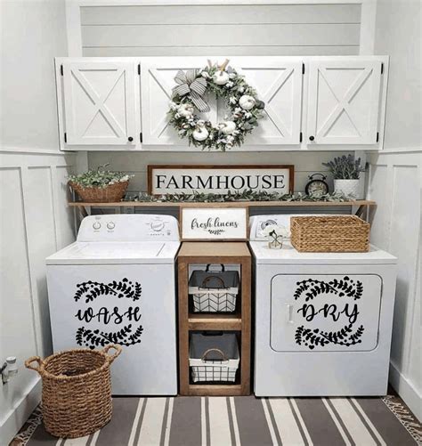 Farmhouse Washer And Dryer Decals Washer And Dryer Wreaths Washer And