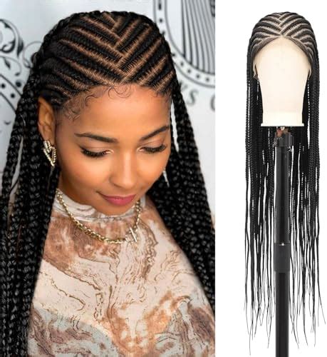 Amazon Roiifur Cornrow Box Braid Wig 13X8 HD Lace Front Braided