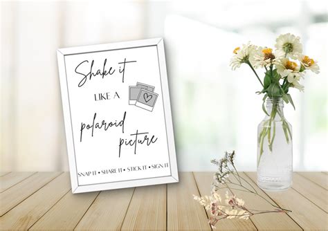 Photo Guest Book Sign Shake It Like A Polaroid Picture Etsy