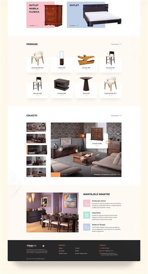 Vinotti Furniture home page on Behance