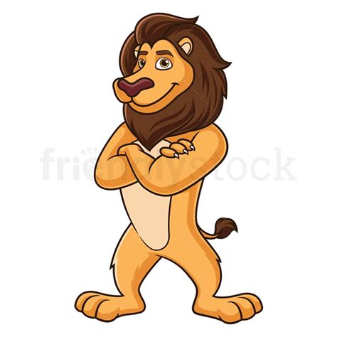 Cartoon Lion Standing Up Vector Illustration Clip Art - FriendlyStock