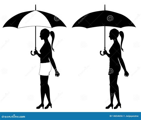 Girl With Umbrella Stock Vector Illustration Of Color 14654656