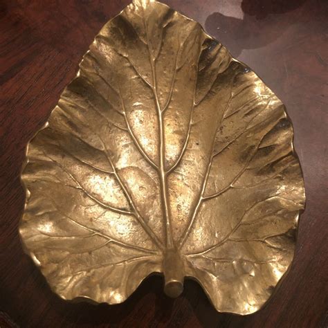 Virginia MetalCrafters Brass Rhubarb Leaf Dish EBay