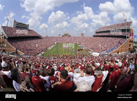 Overall of Oklahoma Memorial Stadium home of the Oklahoma Sooners ...