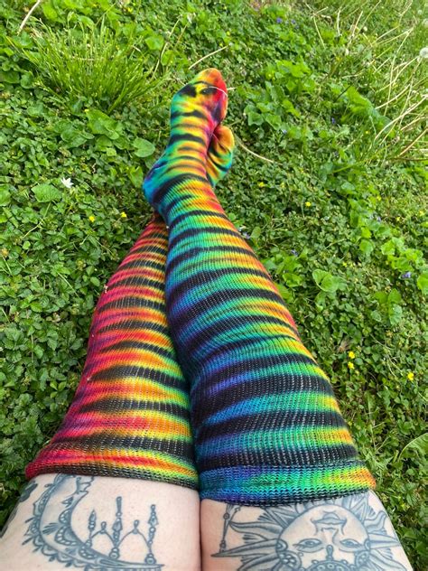 Thigh High Socks Adult Custom Tie Dye You Choose Colors And Etsy