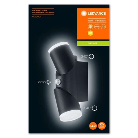 LED Vägglampa med Sensor LEDVANCE UpDown Flex IP44 12 5W 3000K