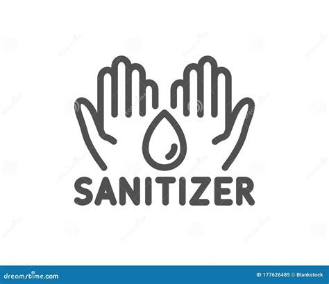 Hand Sanitizer Line Icon Sanitary Cleaning Sign Vector Stock Vector