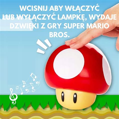 Lampka Nocna Super Mario Bros z dzwiękiem Grzybek