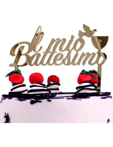 Cake Topper Il Mio Battesimo Oro Carta Primula