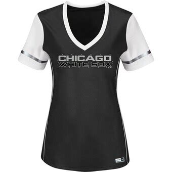 Women's Chicago White Sox Majestic Black Curveball Babe T-Shirt