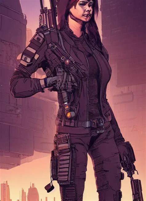 Krea Beautiful Maria Smug Female Cyberpunk Assassin Wearing A