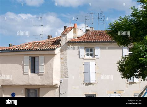 Charente houses with aerials in France Stock Photo - Alamy