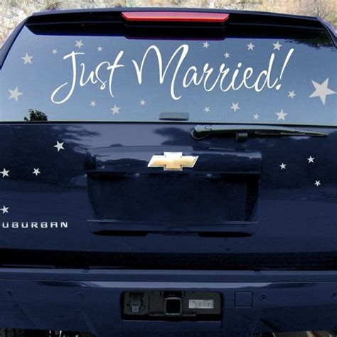 Just Married Newlyweds Car Decals Wall Decal Sticker Graphic Just