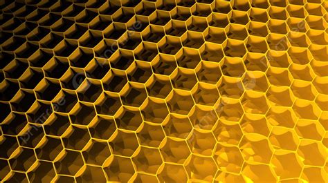 An Abstract Yellow Honeycomb Shaped Pattern Background D Illustration