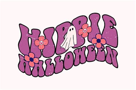 Citação de letras de halloween hippie para t shirt Vetor Premium