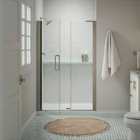 KOHLER Cursiva 45 48 In W X 72 In H Pivot Frameless Shower Door In