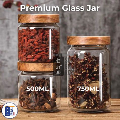 Jual Glass Jar Premium Wooden Lid Toples Kaca Tutup Kayu Shopee