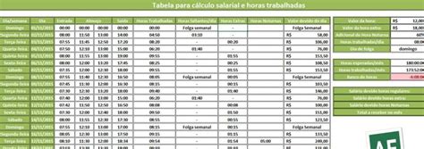 Planilha Para O Cálculo De Horas Trabalhadas E Salário Devido 13 0 No