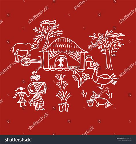 Rural Indian Village Art Concept Village Stock Illustration 1776296174 ...