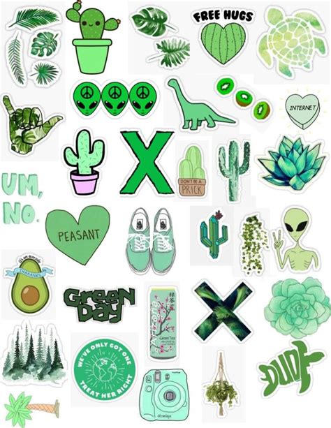 Tumblr Stickers Phone Stickers Cute Stickers Plant Aesthetic Green