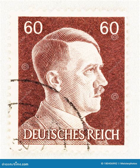 Dictador Adolf Hitler En Sello Postal De Deutsches Reich Fotograf A