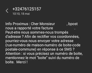 Demande De Rectification D Adresse Par Sms Proximus Forum