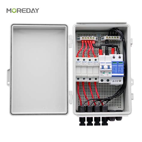 Moreday Ip66 4 In 1 Out 4 Strings 15a 1000v Dc Solar Pv Array Combiner Box With Circuit Breakers