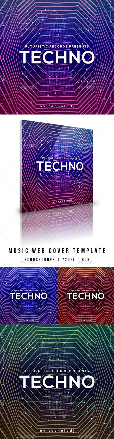 Techno Music Album Web Cover Template Techno Music Cover Template