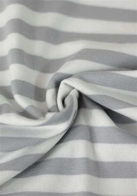 Tissu marinière jersey de coton gris souris Tissu au mètre Mercerie