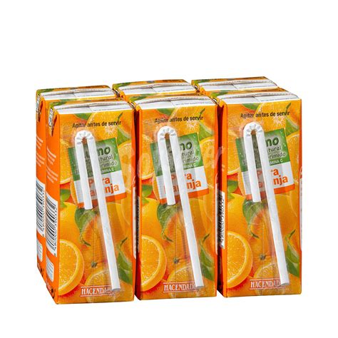 Hacendado Zumo Pura Naranja 6 Bricks X 200 Ml